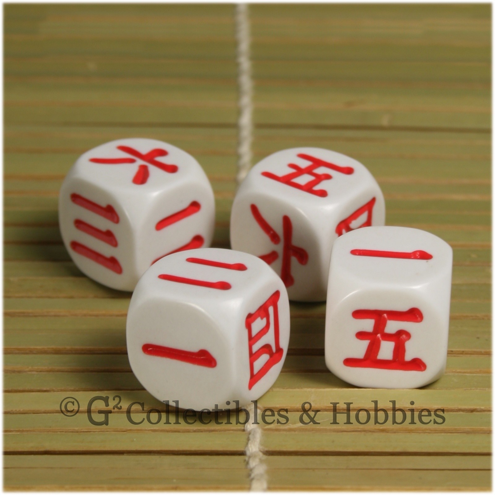 NEW Set of 4 Japanese Kanji D6 D&D RPG Game Language Dice Koplow 16mm 5/8 inch