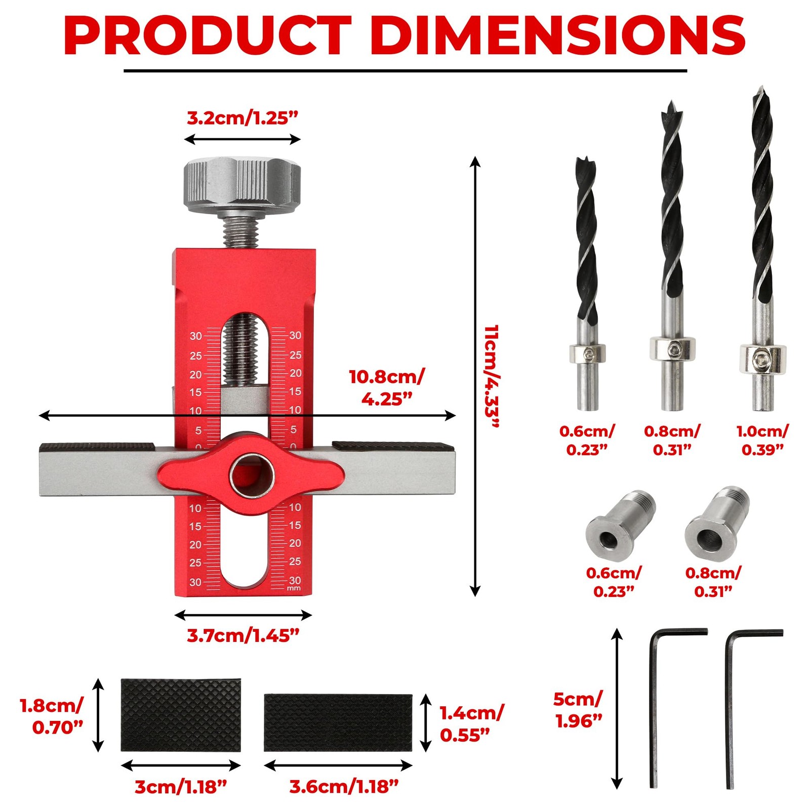 2In1 Cabinet Door Handle Mounting Jig Hinge Installation Tool 3 Drill Bits