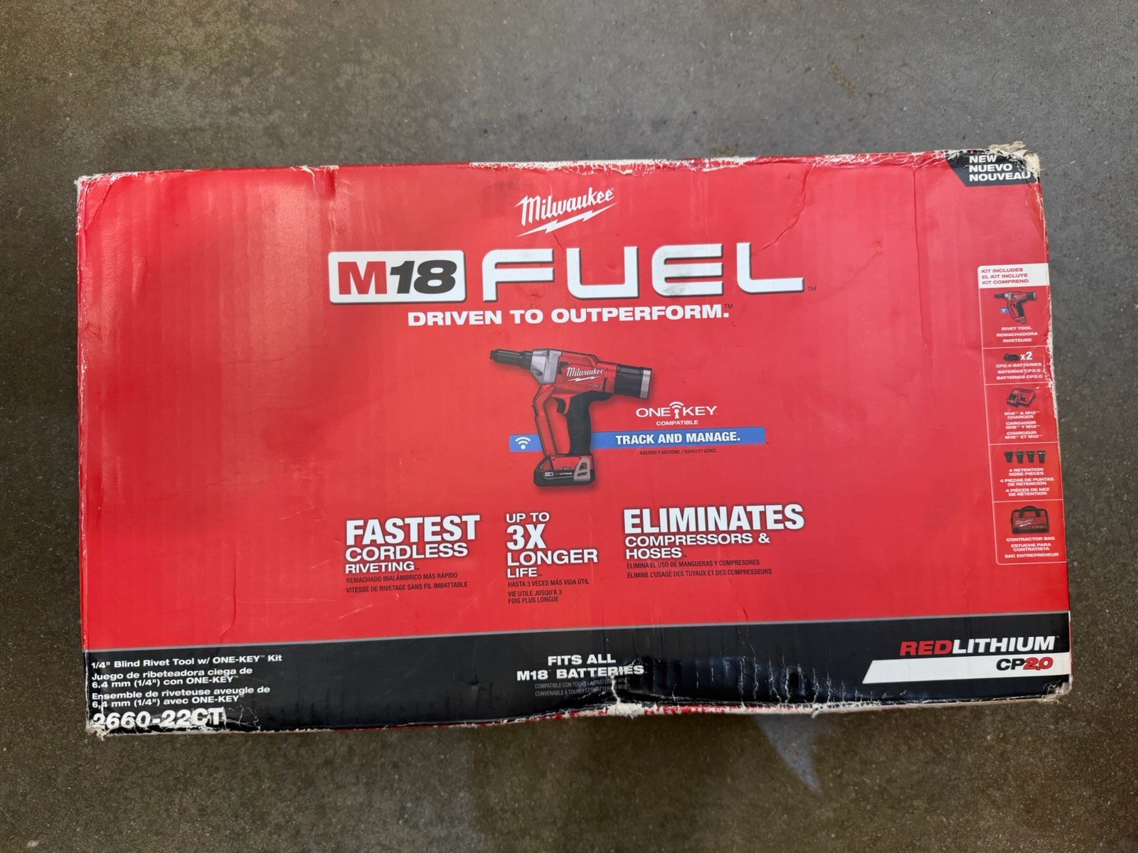 Milwaukee 2660-22ct M18 Fuel 1/4" Blind Rivet Tool Kit