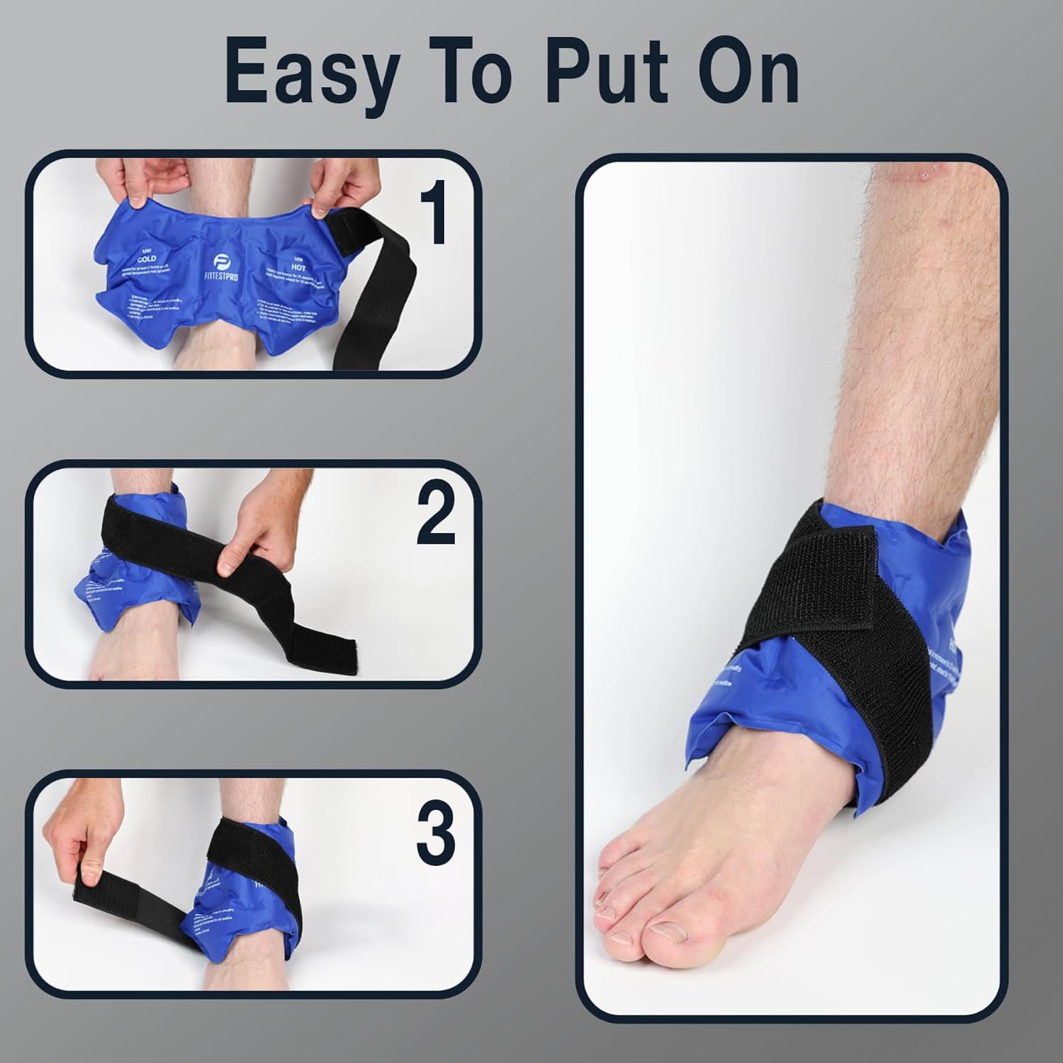 Ankle Ice Pack Wrap for Swelling, Ice Pack for Injuires Reusable Cold Pack Wr...