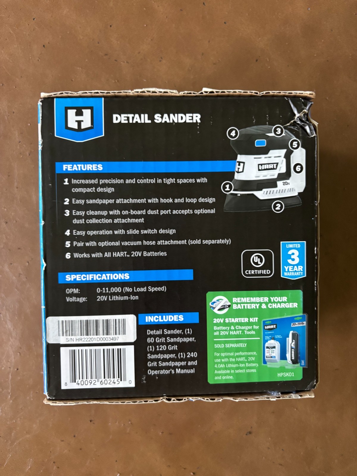 HART 20-Volt Cordless Detail Sander HPSD85 *Tool Only*