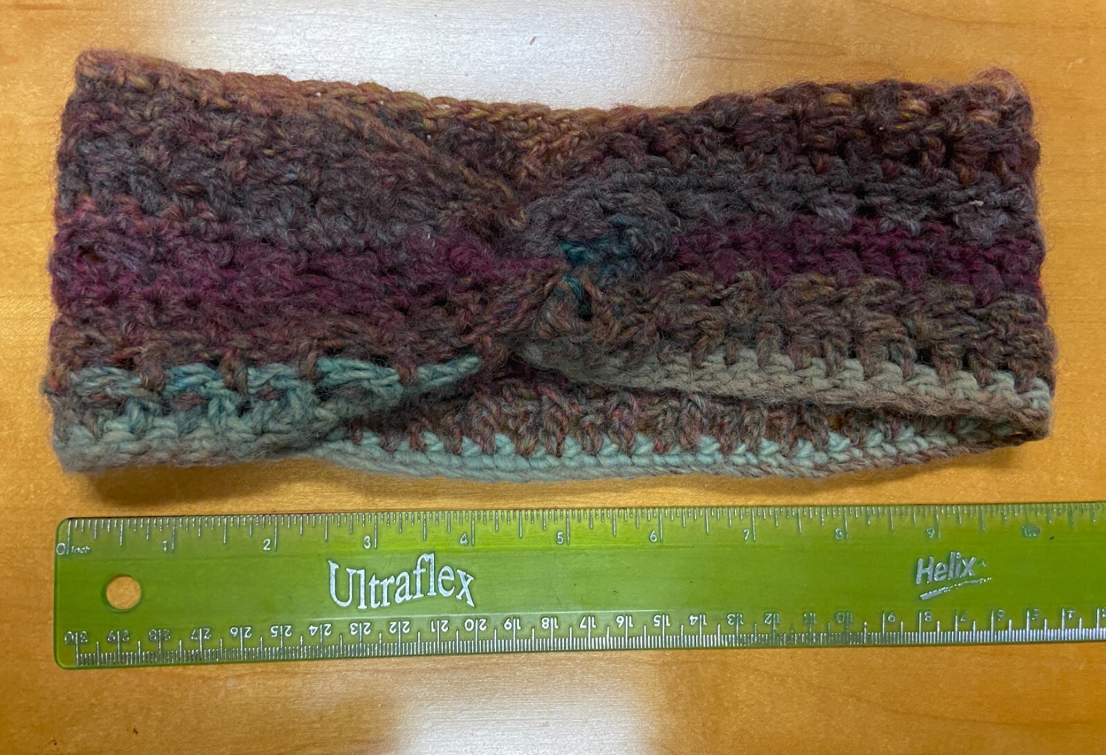 Knitted Pink Multicolor Twisted Headband