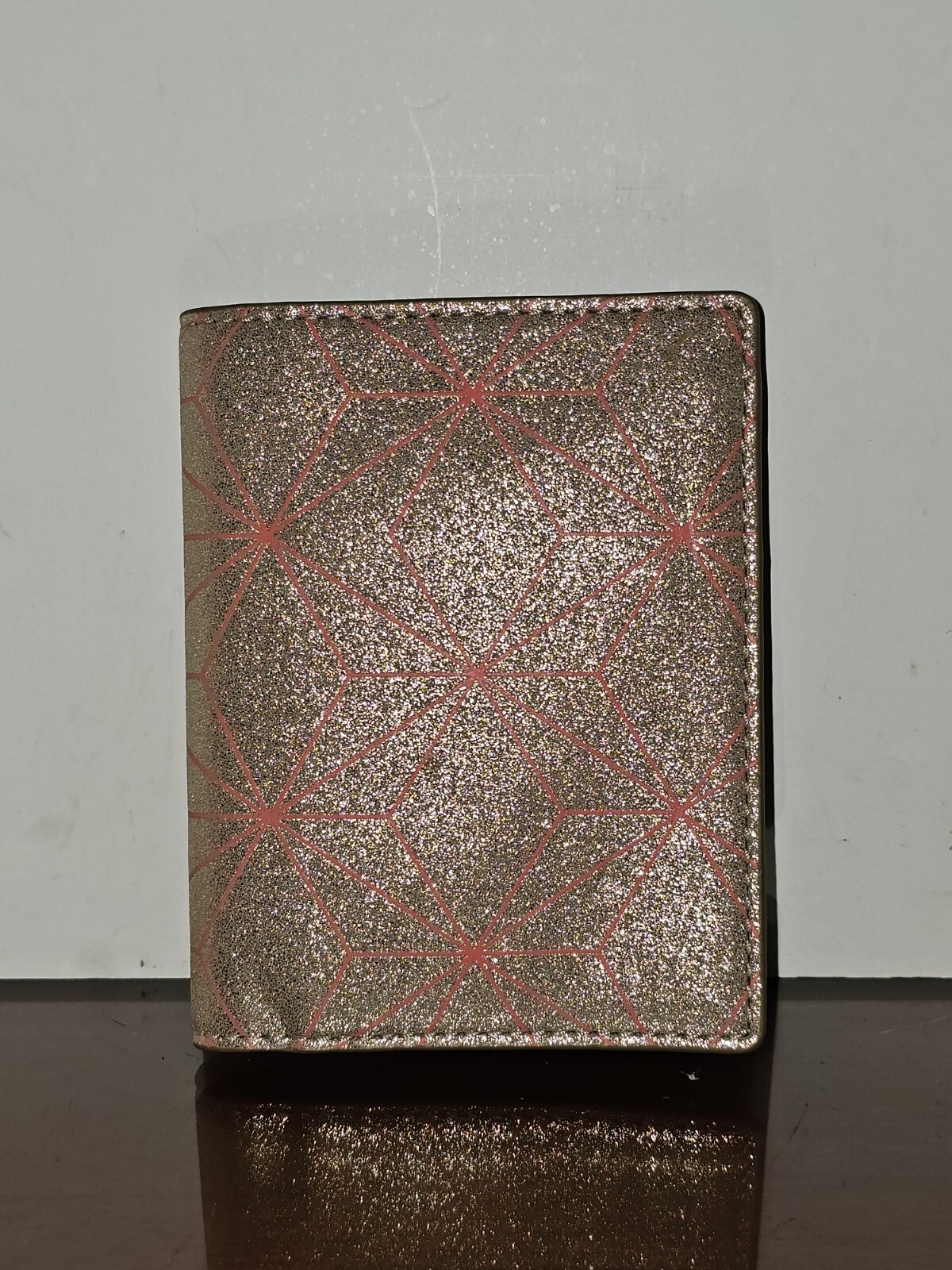 Fossil Sofia Metallic Rose Gold RFID Passport Holder Wallet Case-NWT!