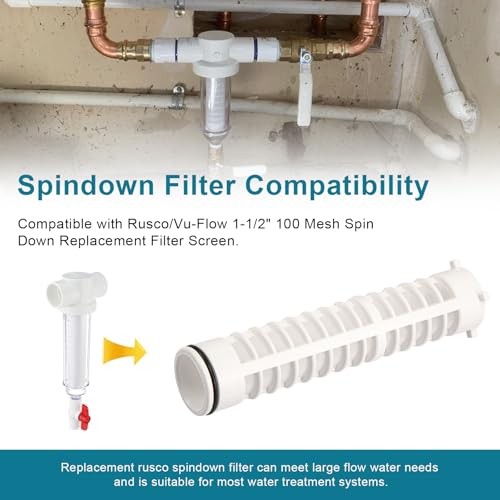 1-1/2" 100 Mesh Spin Down Filter Screen Replacement Rusco/Vu-Flow, Well Water