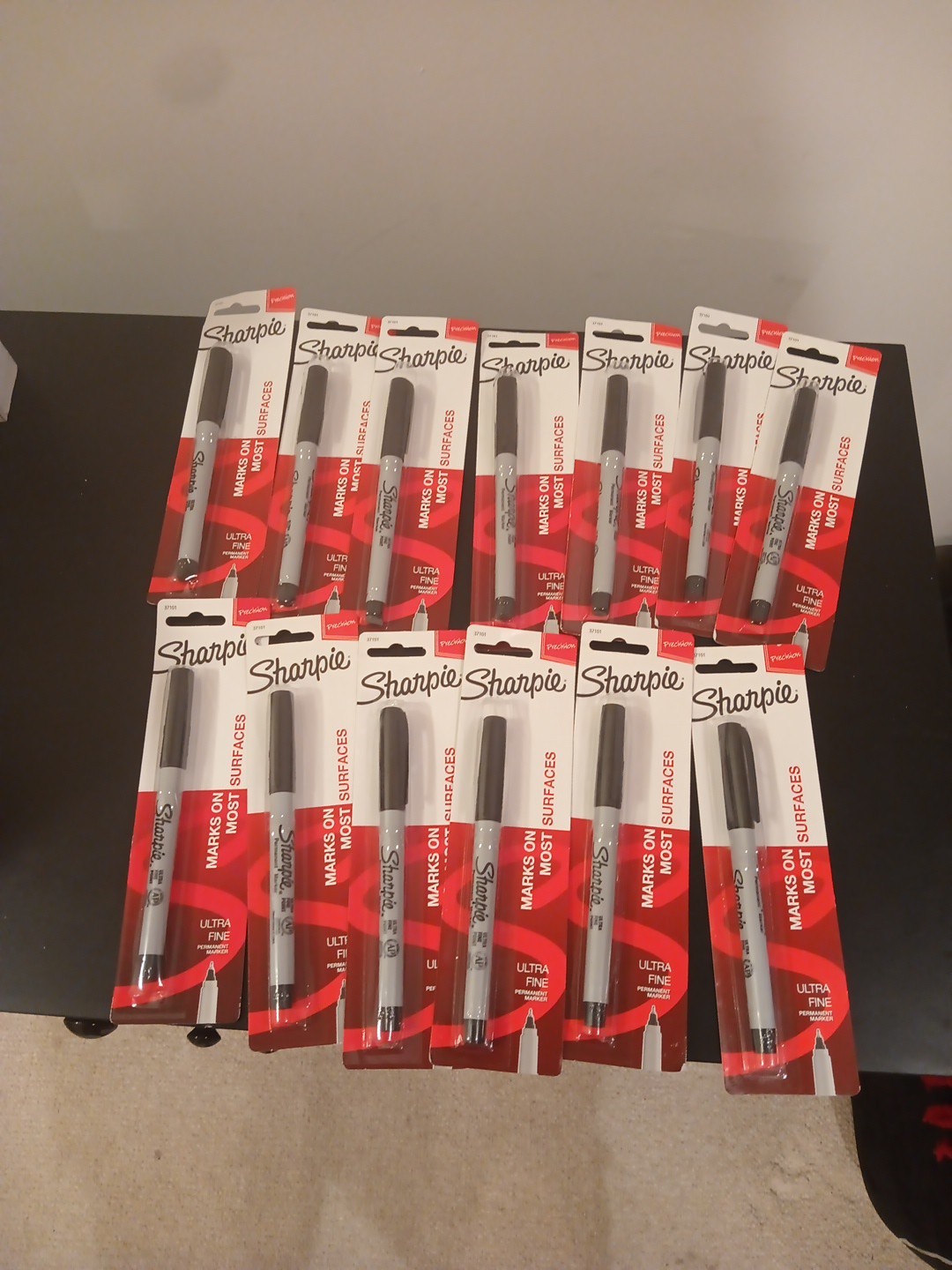 Permanent Marker, Ultra Fine Point, Black,37101 Lot of 13