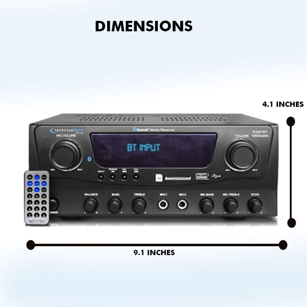 1000W Home Receiver Amp w/ Bluetooth, USB, SD, FM//