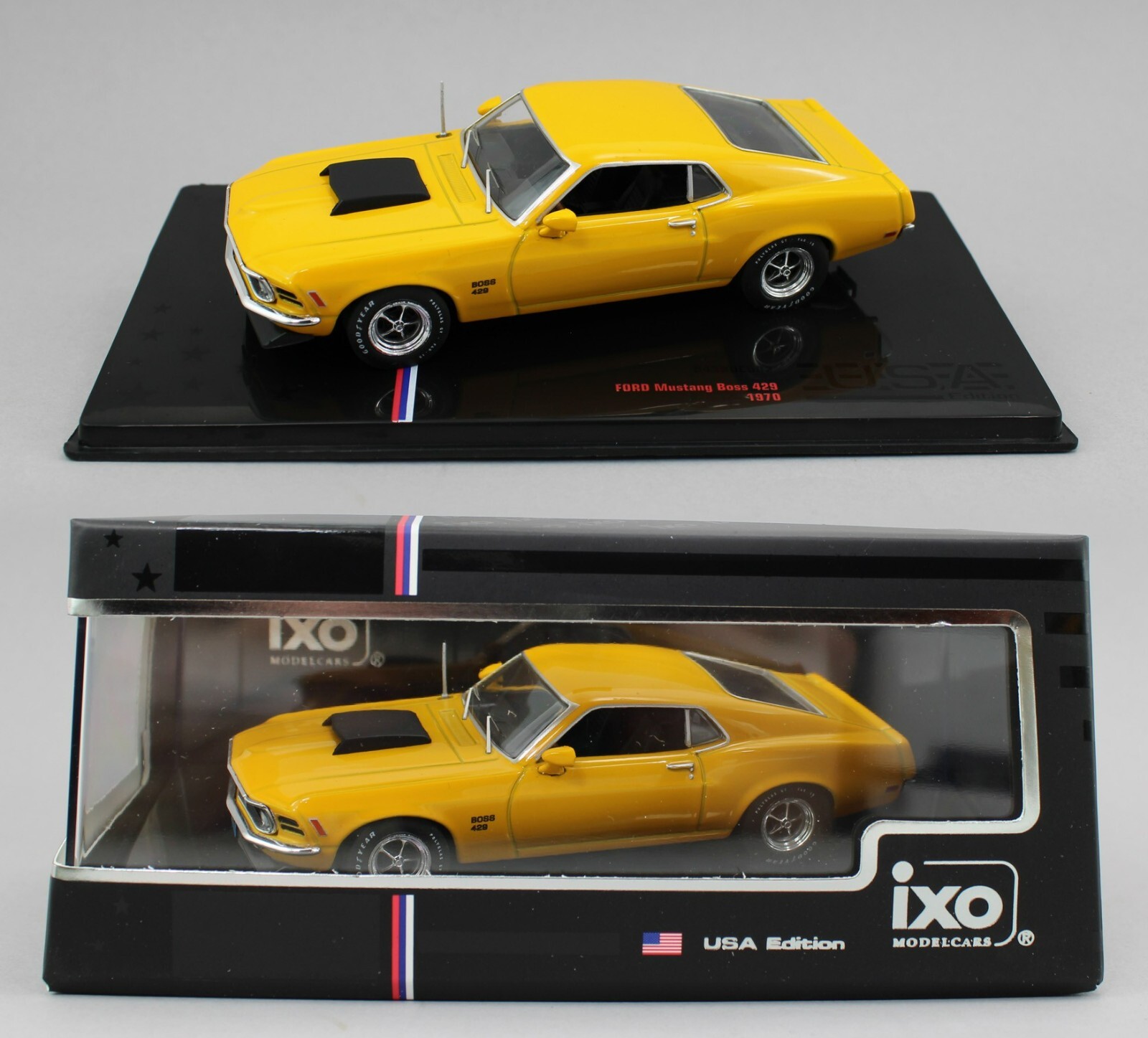 1:43 IXO Models *YELLOW* 1970 Ford Mustang Boss 429 *DIECAST* NIB!