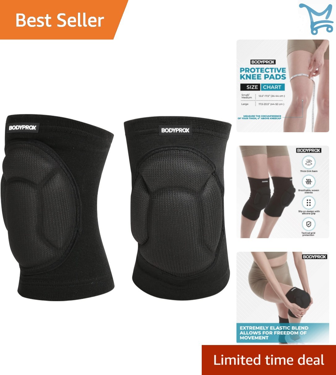 Protective Knee Pads Thick Sponge Anti-slip Ergonomic for Sports and Work