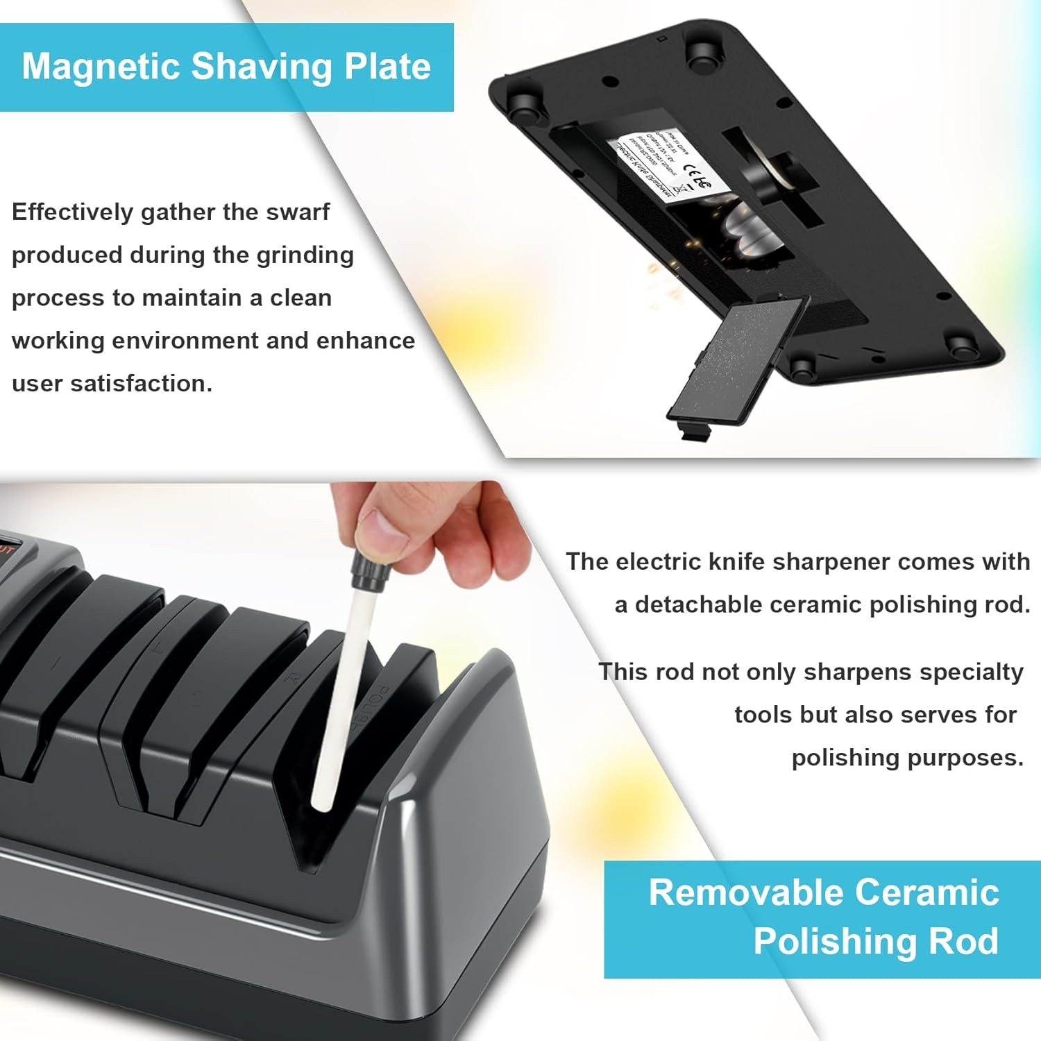 5 in 1 Electric Knife Sharpener-3 Rotational Speed Adjustable Knife Sharpener