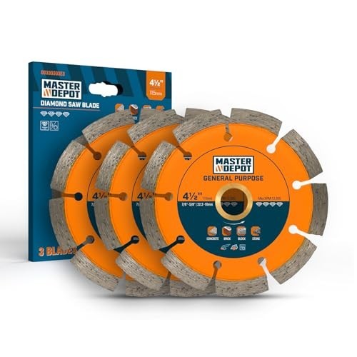 4.5" Diamond Saw Blade Segmented Rim for Concrete, Stone, Granite - 3 Pack