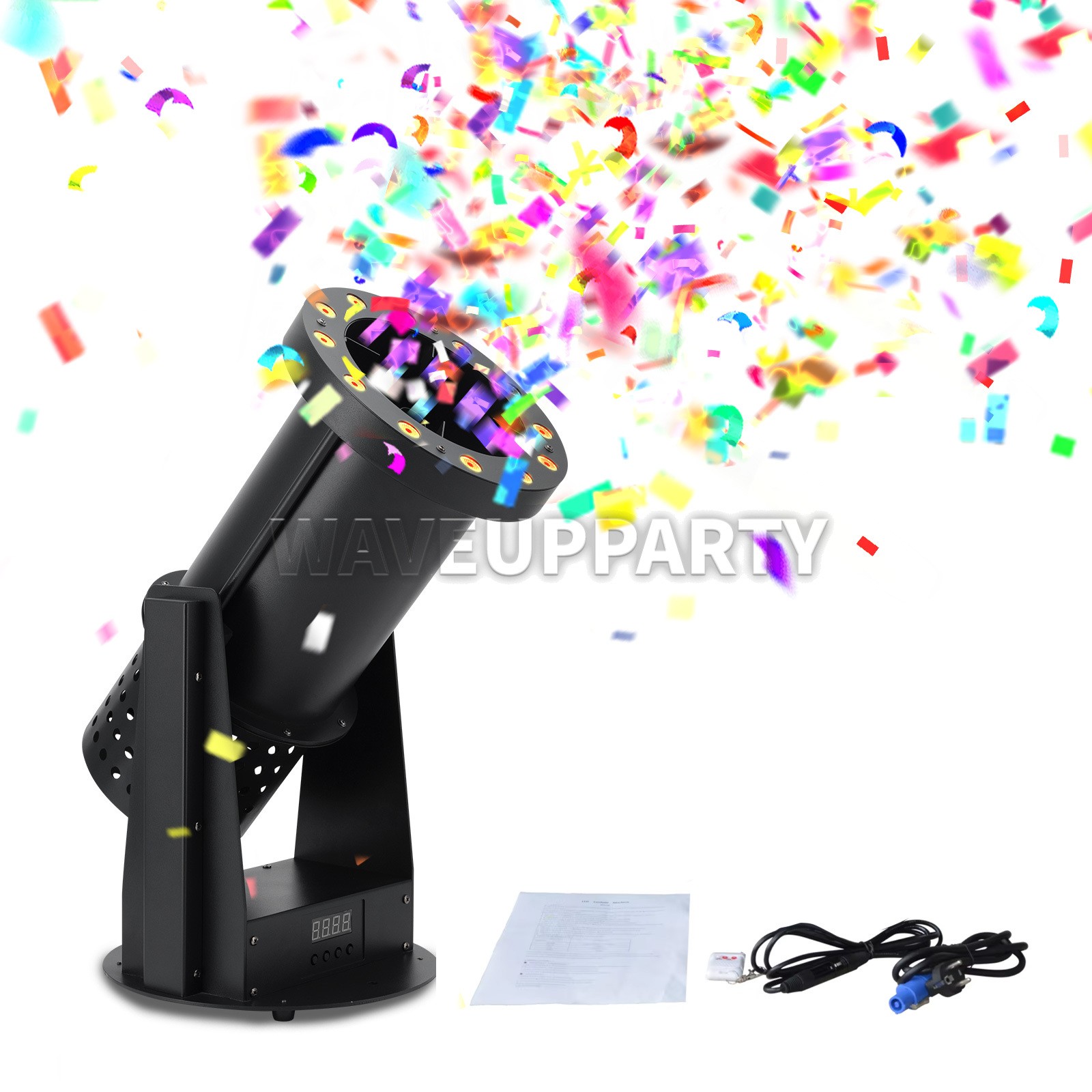 PAIDUN 1500W Electric Confetti Cannon Machine Blaster LED Effect Wedding Party
