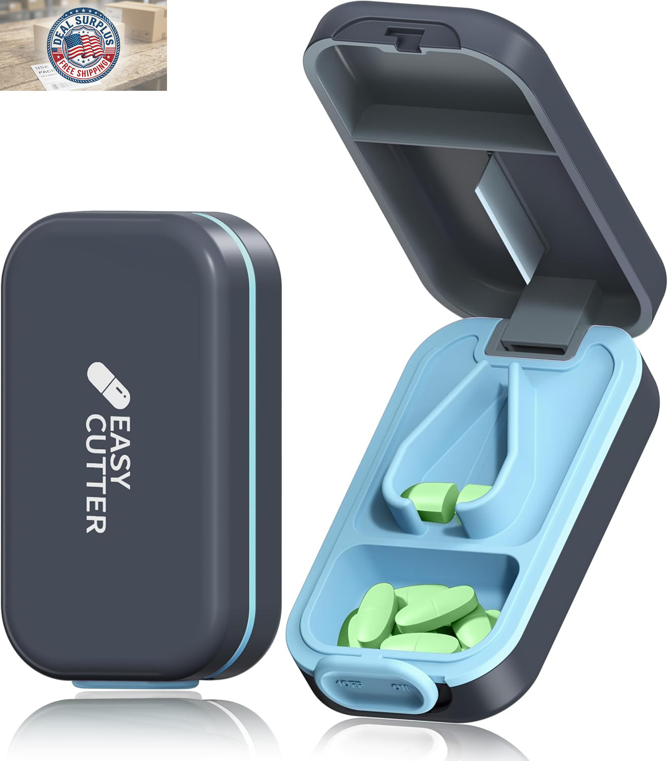Pill Cutter & Organizer - 3-25Mm Adjustable Blades | Splinter-Free Cutting | Det