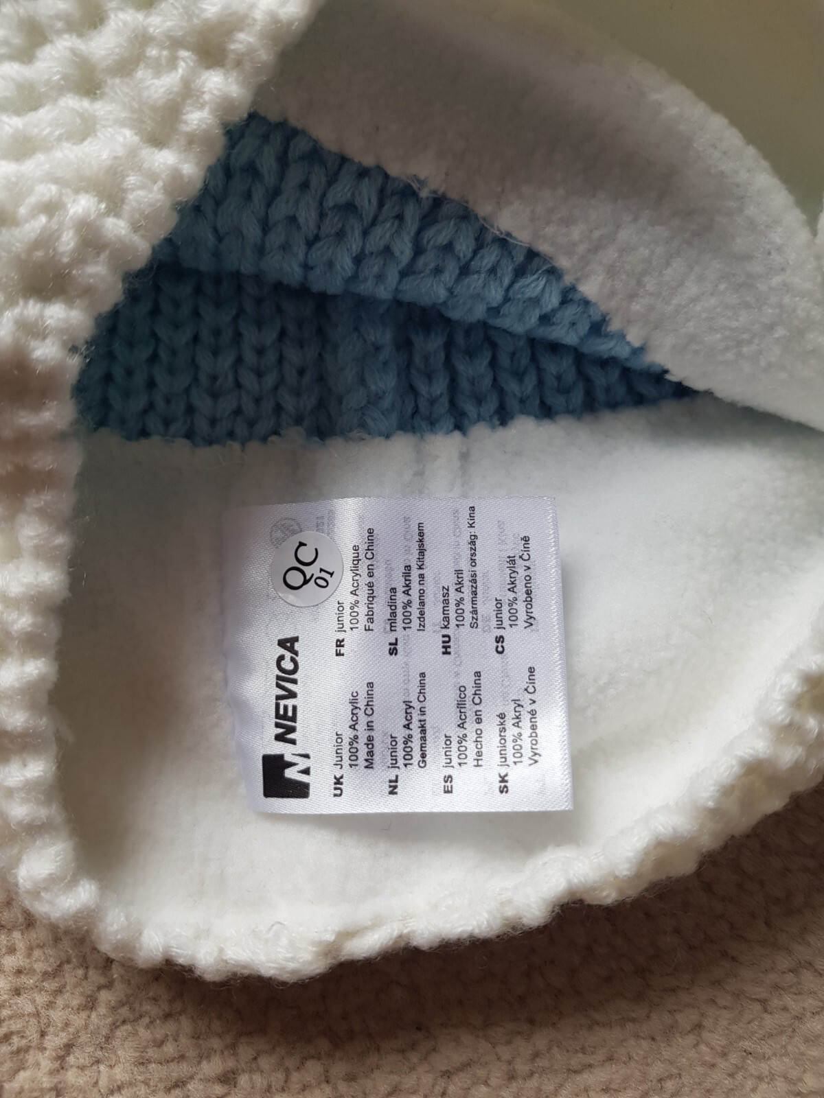 NEVICA CHAMONIX BEANIE - JUNIOR blue BOBBLE HAT white WINTER boys UNISEX girls