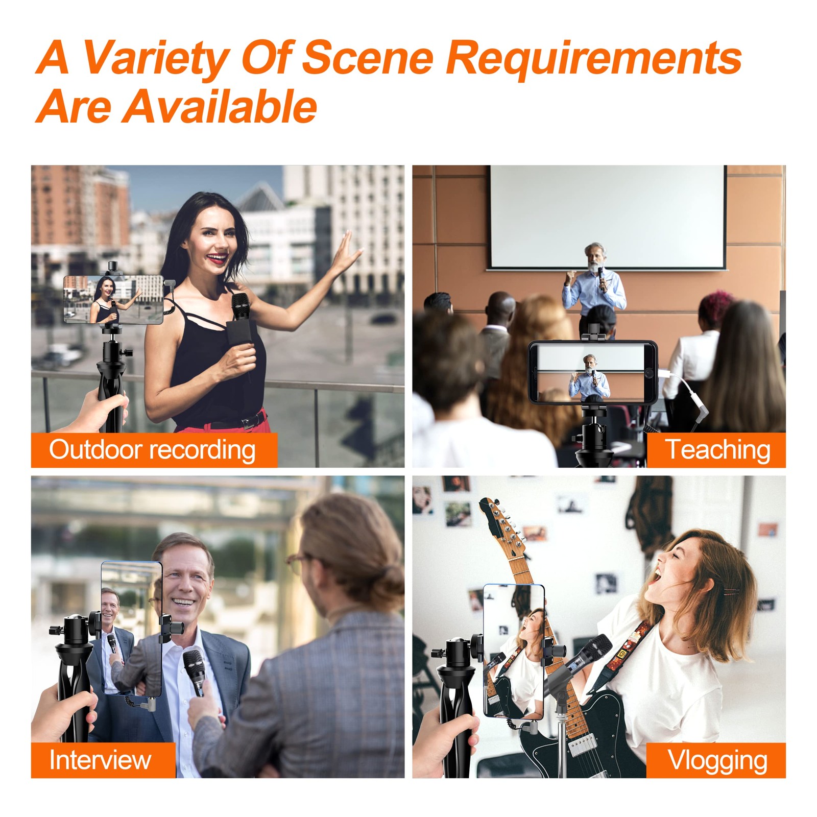 CVM-WS50 Wireless Handheld Microphone, Professional Handheld Interview Mic fo...