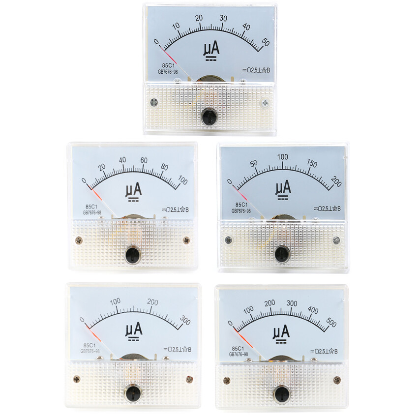 50 100 200 500uA DC 85C1 Class 2.5 Analog Amp Panel Meter Gauge Current Ammeter