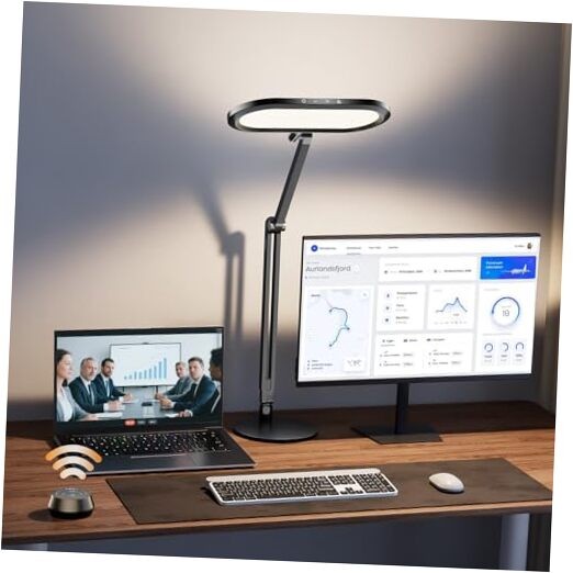 Premium LED Desk Lamp for Home Office – Eye-Caring Double Side Light with Black