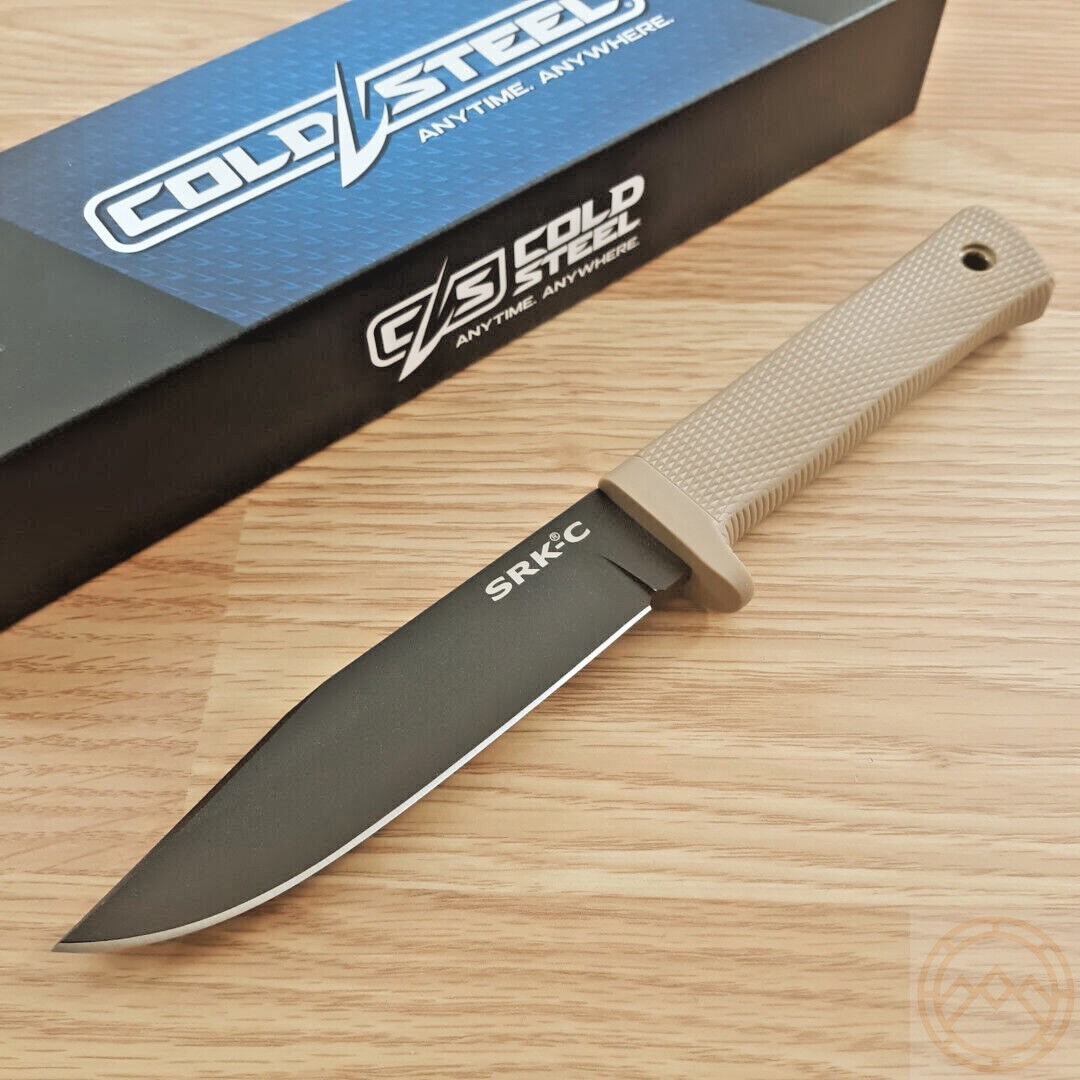 Cold Steel SRK Compact Fixed Knife 5" SK5 Steel Blade Desert Tan Kray-Ex Handle