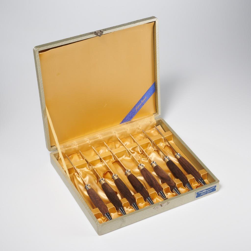Japan Sword Stainless Steel Wood Handle Steak Knives 8pc Boxed Set Lot