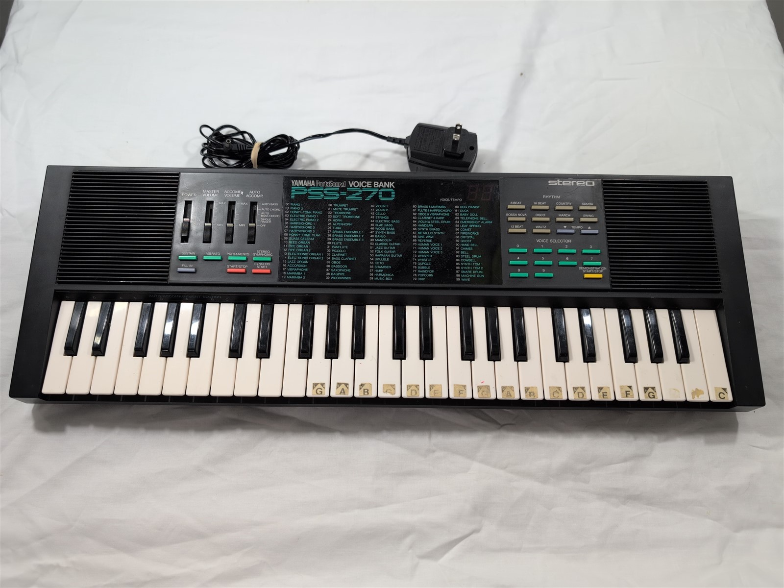 Vintage Yamaha PSS-270 Portasound Voice Bank Electronic Keyboard Piano Tested
