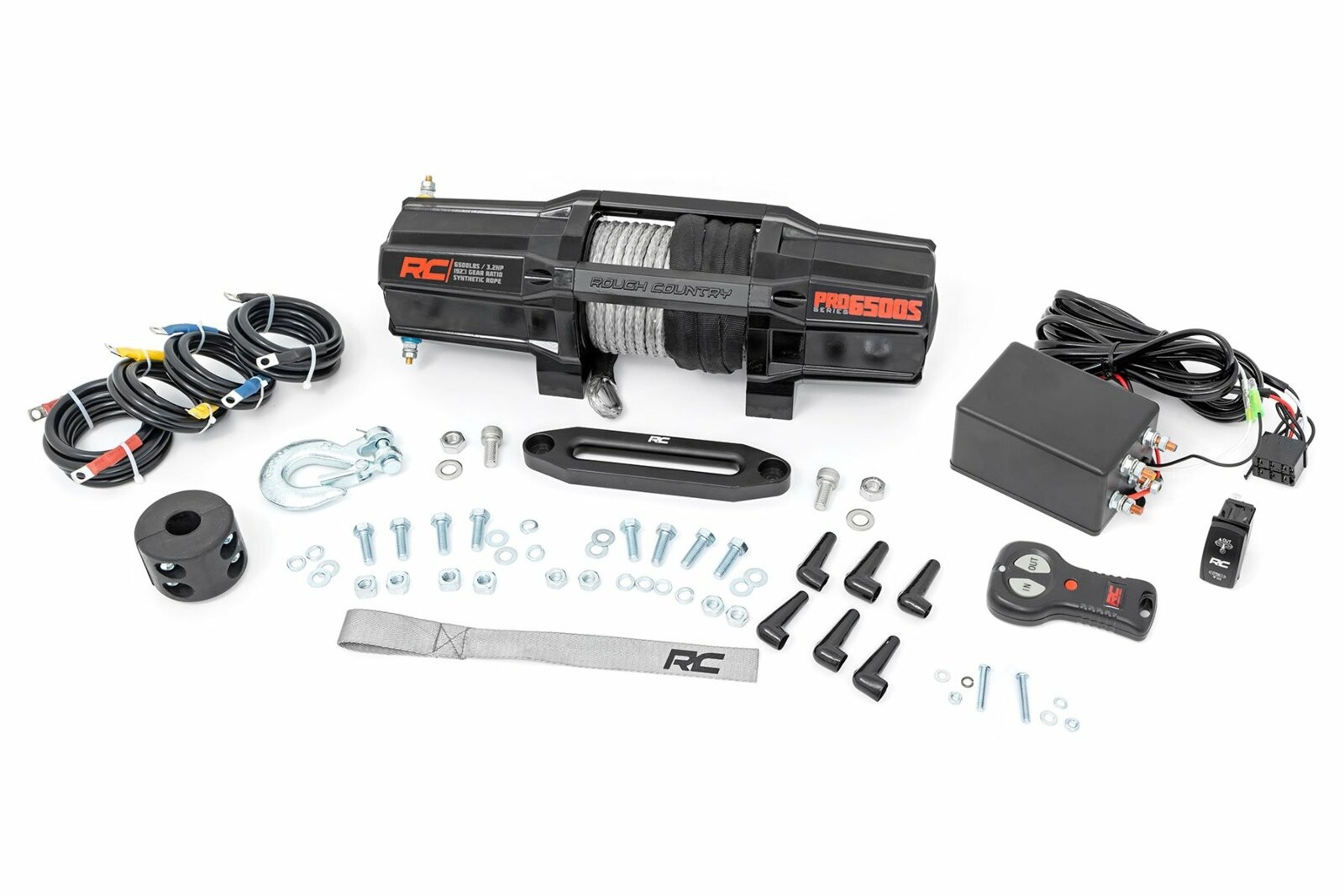 Rough Country 6500-LB Winch UTV Synthetic Rope
