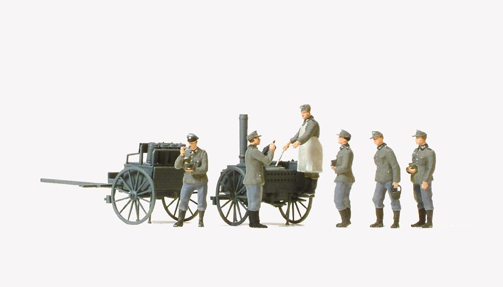 Preiser 16594 HO WWII German Field Kitchen Unpainted Figure Kit