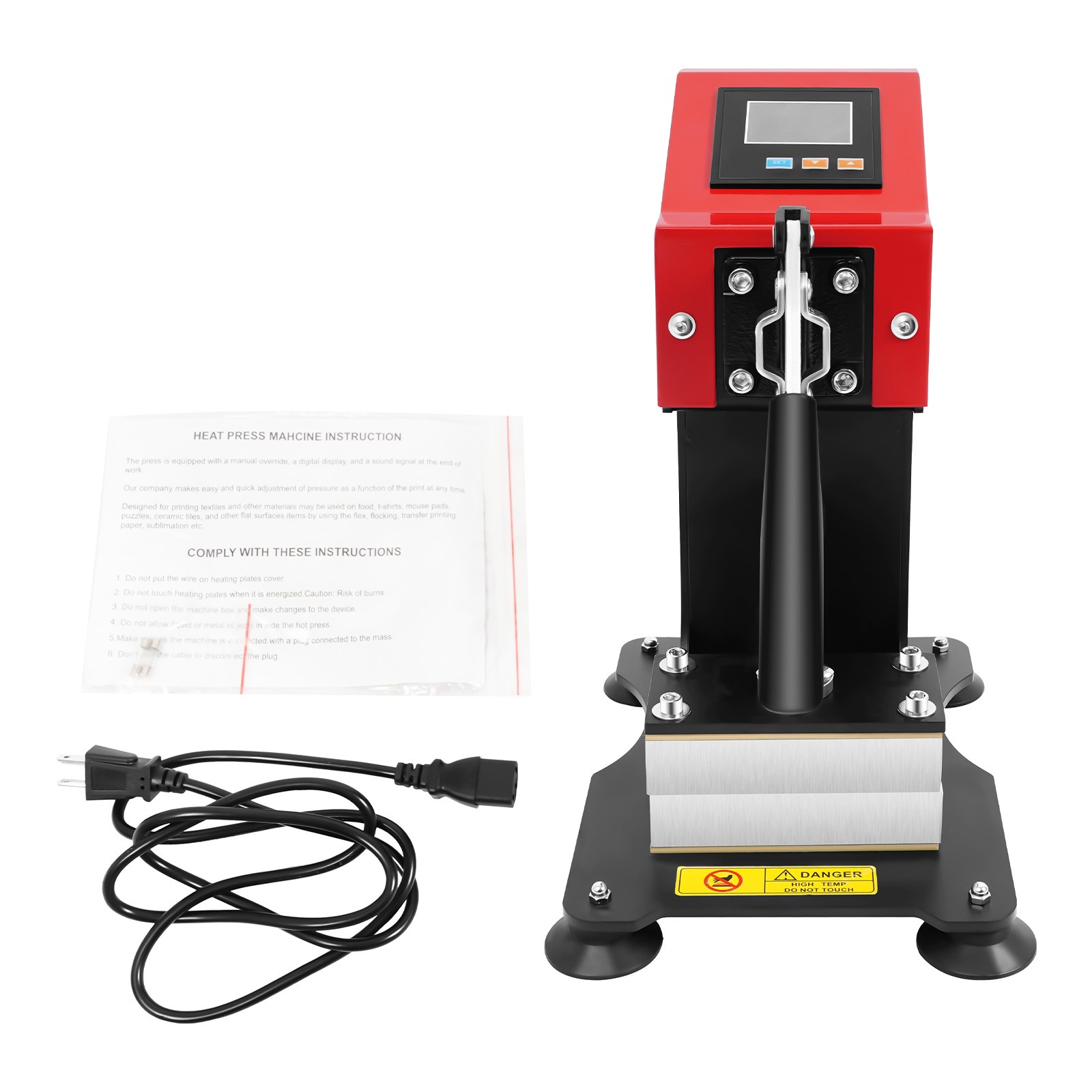 Heat Press Machine Hot Heat Press Machine 0-999s for T Shirt Hat Plate Cap 900W