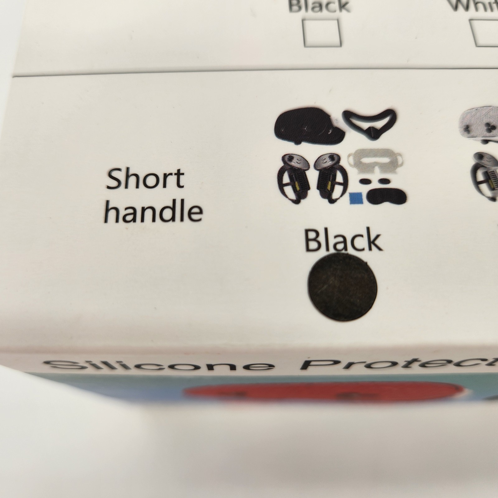NEW Silicone Protective Set For Quest 3S. Black, Short Handle