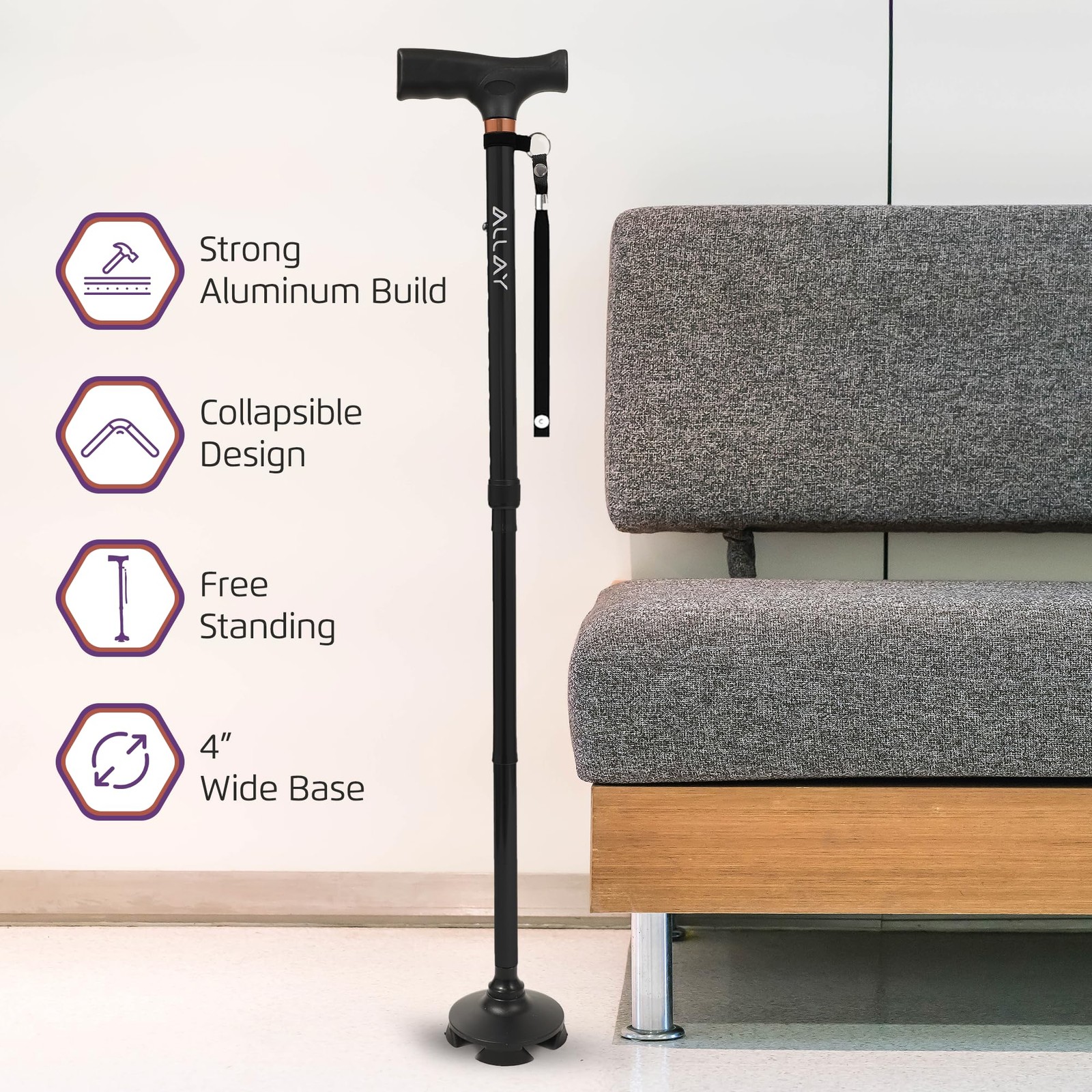 Walking Cane for Men & Women - Foldable, Adjustable, Collapsible Walking Cane...