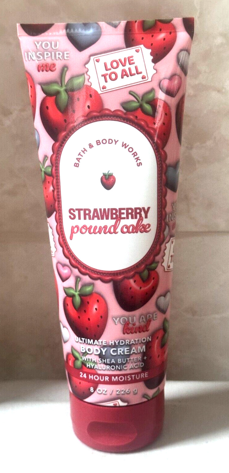 Bath & Body Works Strawberry Pound Cake Body Cream 8 oz NEW 2025