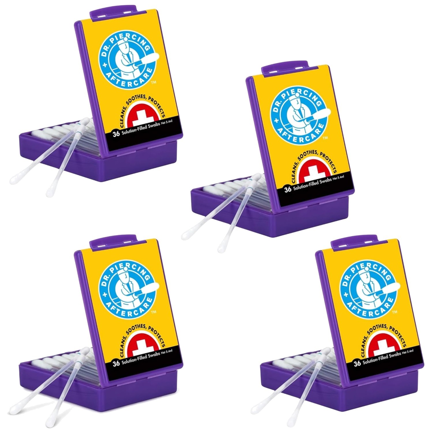 Liquid-Filled Swabs for Piercing Care - 144 Ct