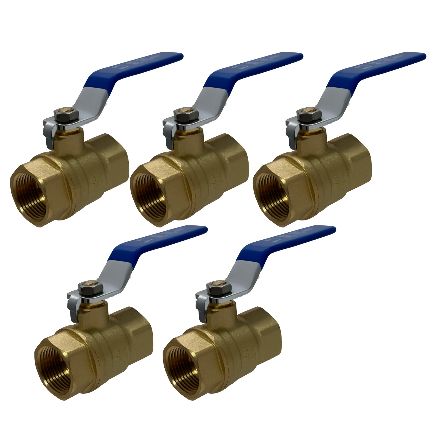 5 Pack XFITTING 3/4" Female Ball Valve, 3/4 FNPT Valve, 3/4 FIP Valve 600 WOG