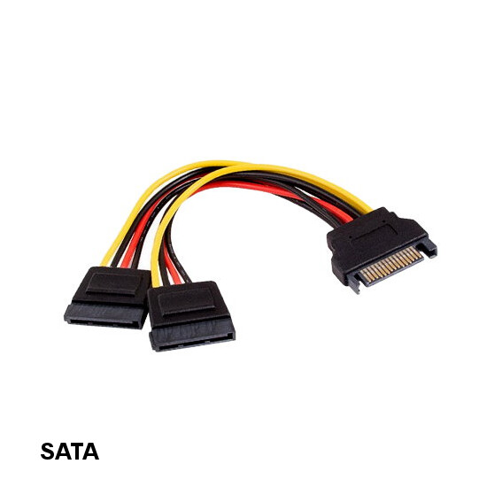 Kentek 6 Inch SATA Male to 2xSATA Female Power Y-Cable for Internal PC HDD MB