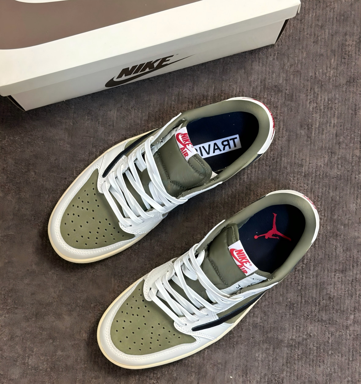 Travis Scott x Air Jordan 1 Low OG "Medium Olive" DM7866-20 Men's Shoes