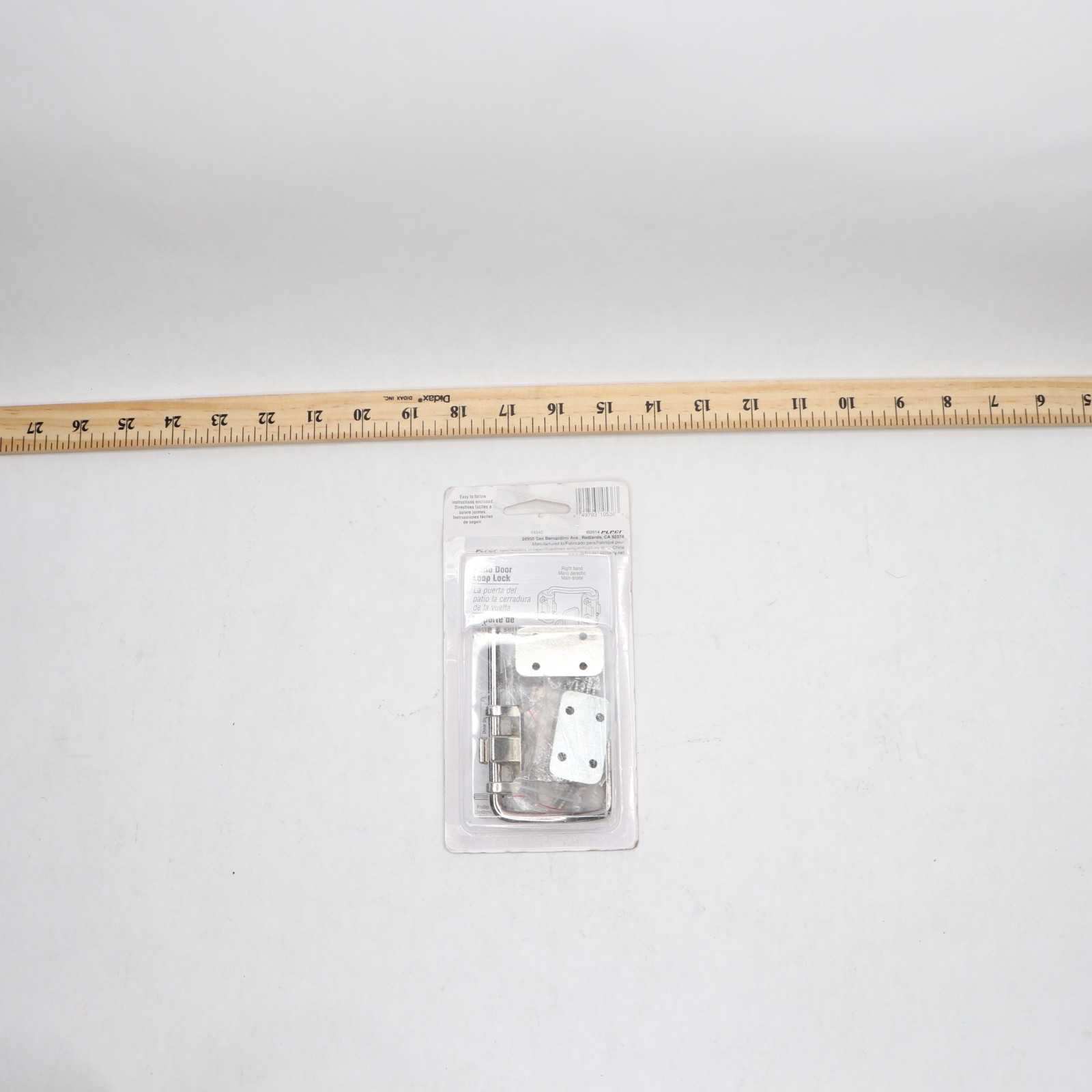 Prime-Line Sliding Door Loop Lock, 2-1/4 in., Steel, Nickel Plated, Right Hand