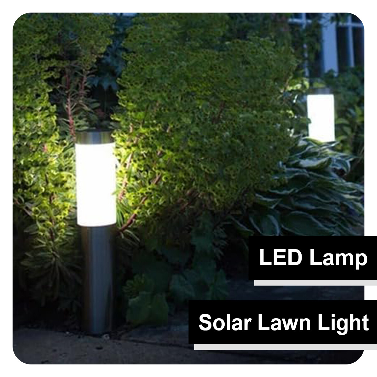 37.5*6cm Solar Garden Light Cylindrical Powered Sensor Auto Outdoor Lamp