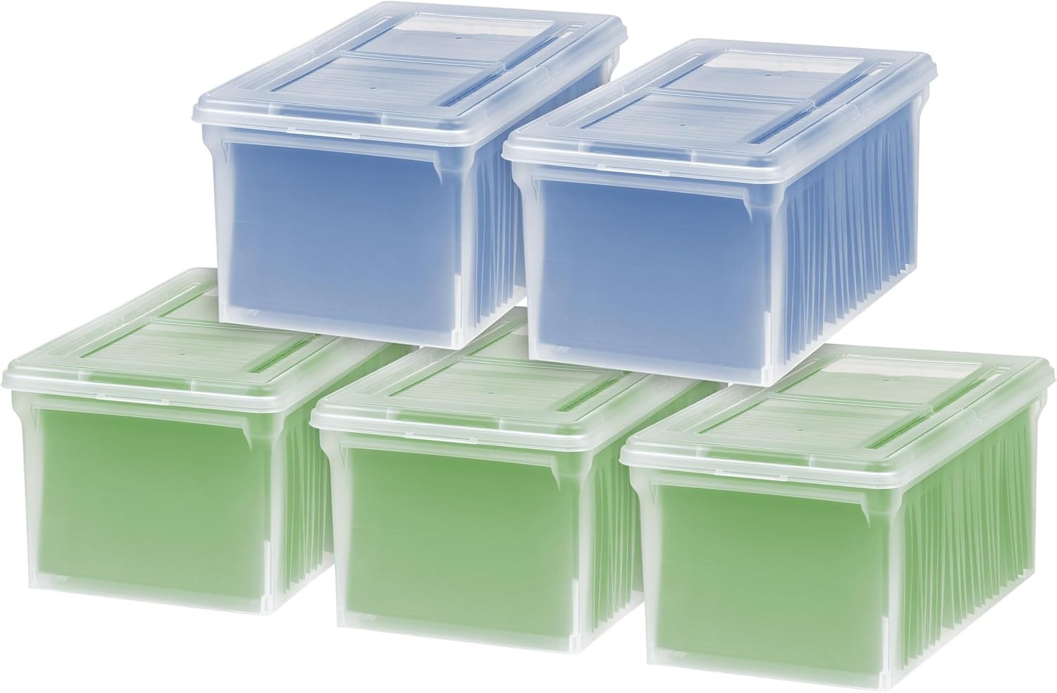 File Box File Organizer w/Hinged Split Lid Letter File Important Document Box