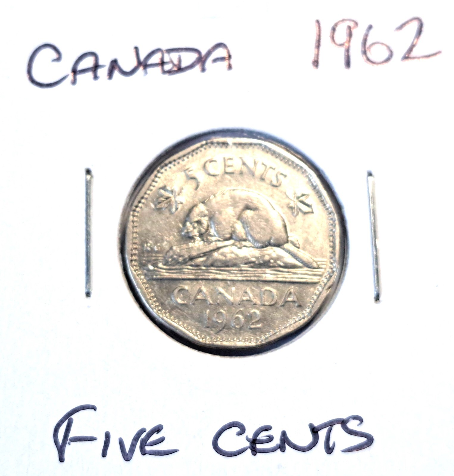 @@@ DATE FILLER  1962 BANK OF CANADA BEAVER FIVE CENTS  ,,@@@