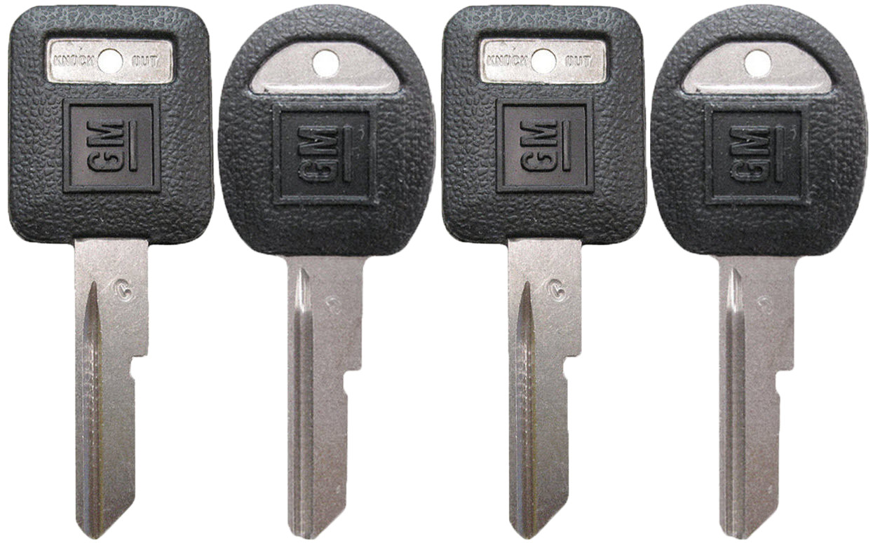 4 NEW GM Logo OEM "C" IGNITION +"D" DOORS/TRUNK Key Blanks Uncut 594032 + 593719