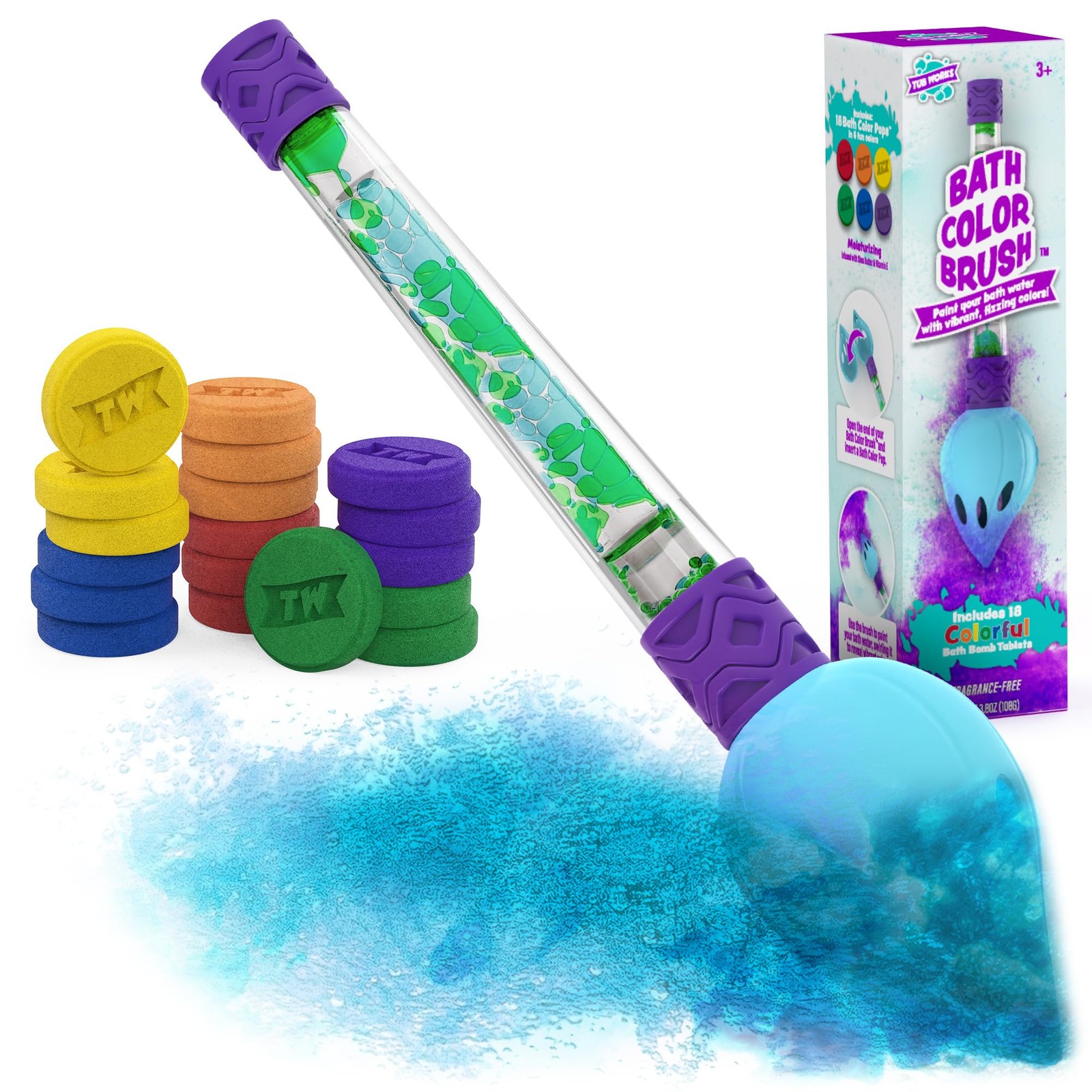 ® Bath Color Brush™ Kids Bath Bomb Set | Nontoxic & Fragrance-Free | Use Brus...