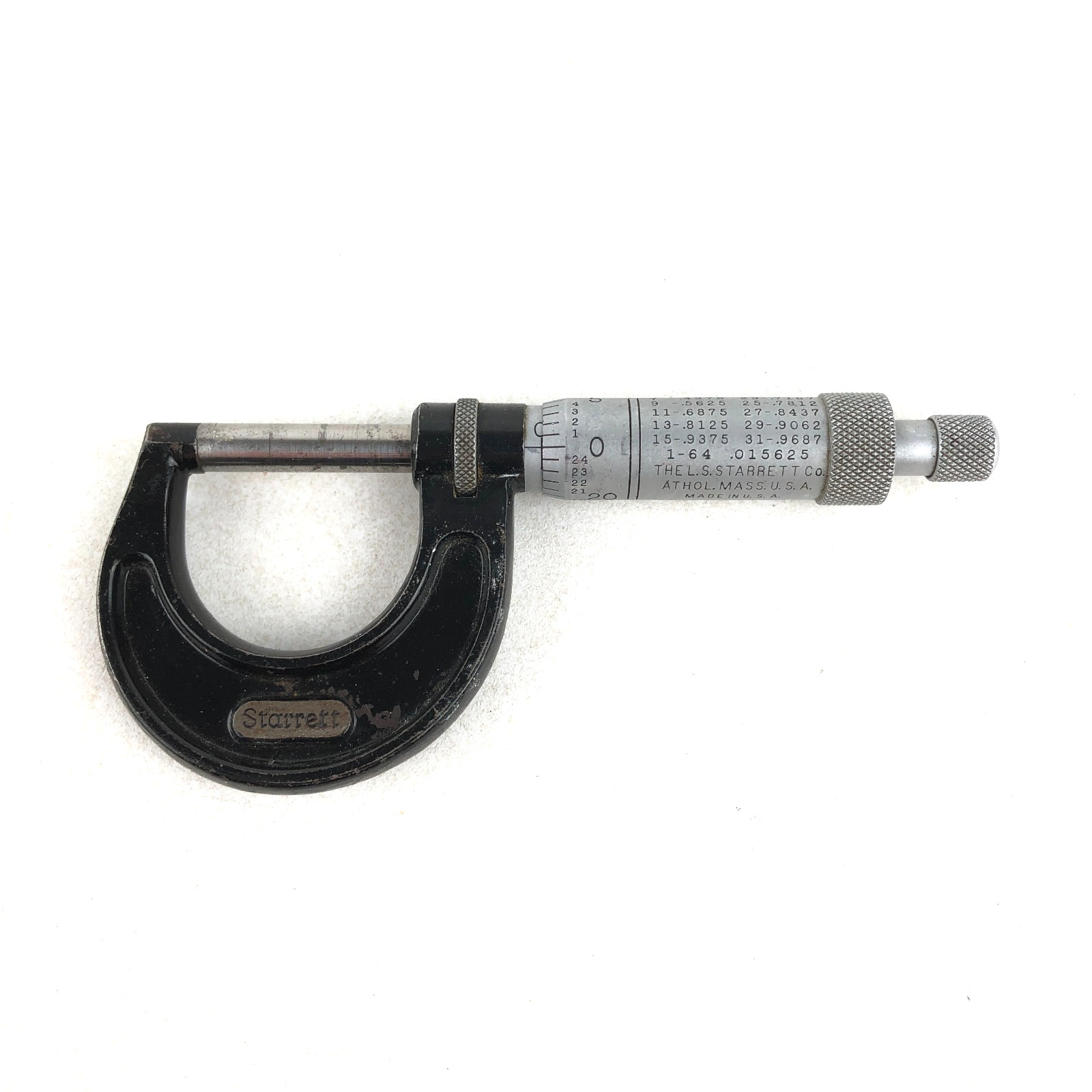 Starrett No 436-1  (0-1”) Outside Micrometer Ratcheting Locking Thimble Works