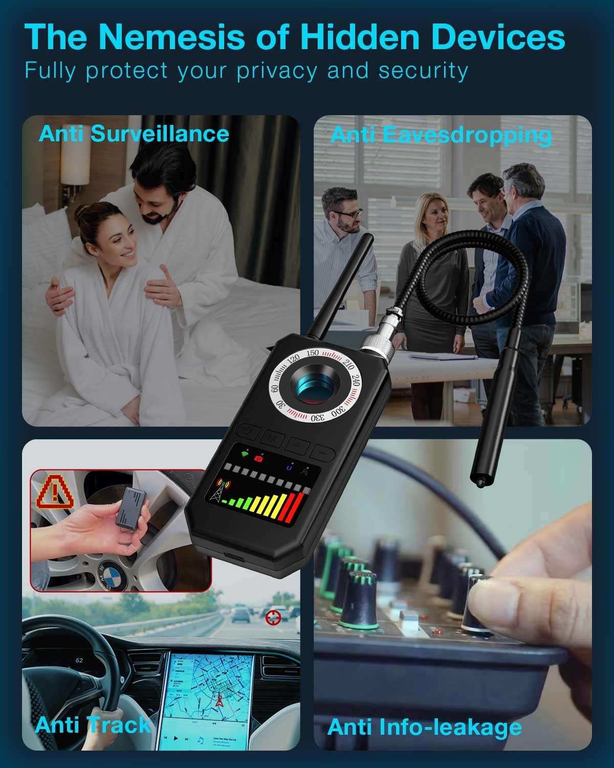 Hidden Camera Detectors,Bug Sweeper Detector, GPS Tracker Detector, rf Detect...