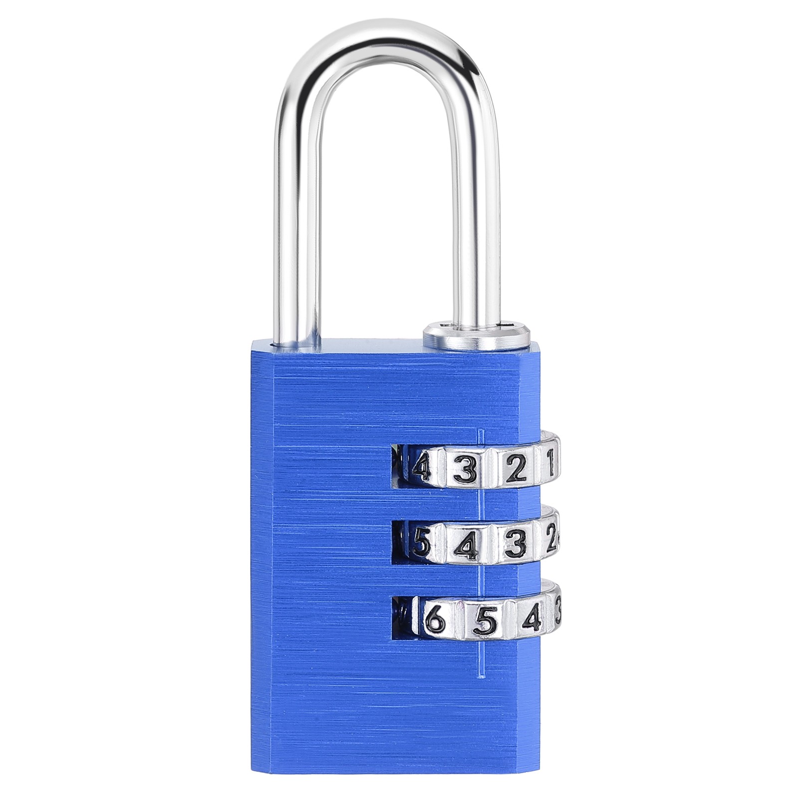 3 Digit Combination Lock,(H:2.9", Blue), Aluminum Anti-Rust Outdoor Lock