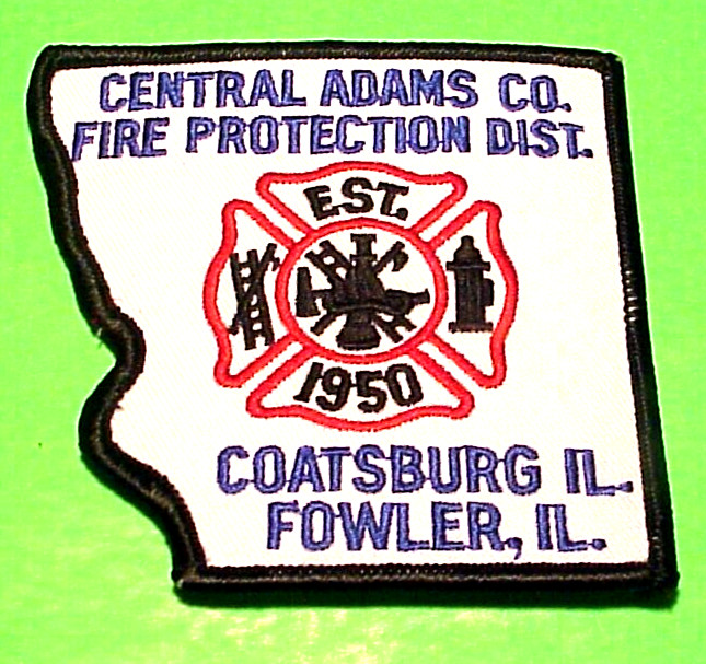 COATSBURG / FOWLER  ILLINOIS  EST. 1950  IL  3 1/2"  FIRE DEPT. PATCH