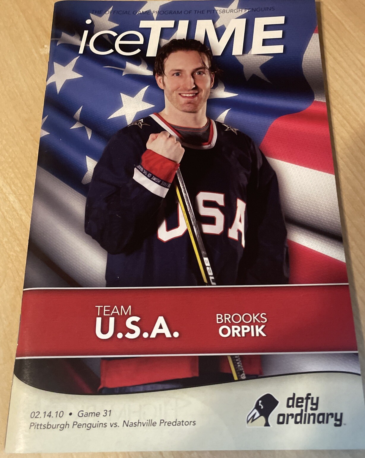 3 Pittsburgh Penguins Brooks Orpik IceTime Program Team USA 2007 2006 2010