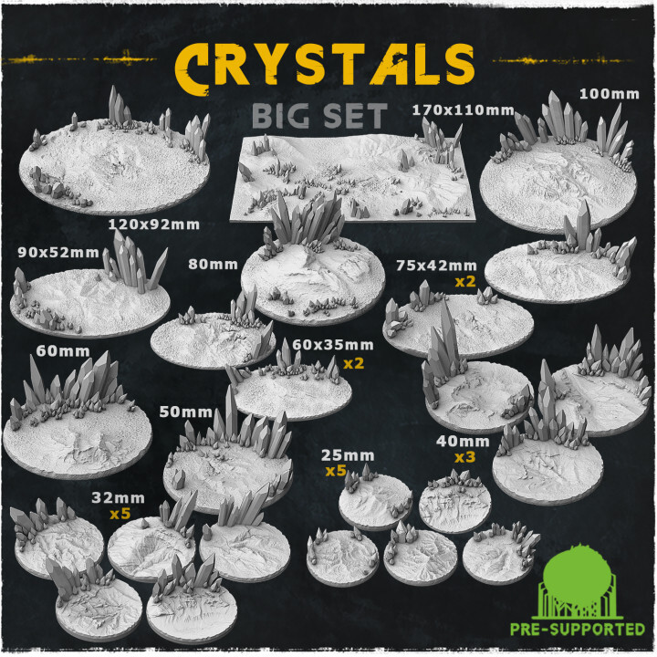 3D Printed Crystal style Bases For Warhammer 40k Great For Leagues Of Votann