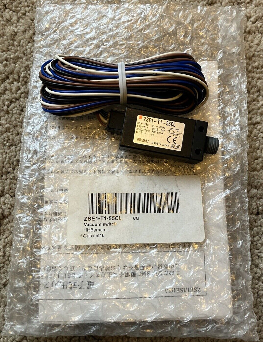 SMC ZSE1-T1-55CL Vacuum Switch