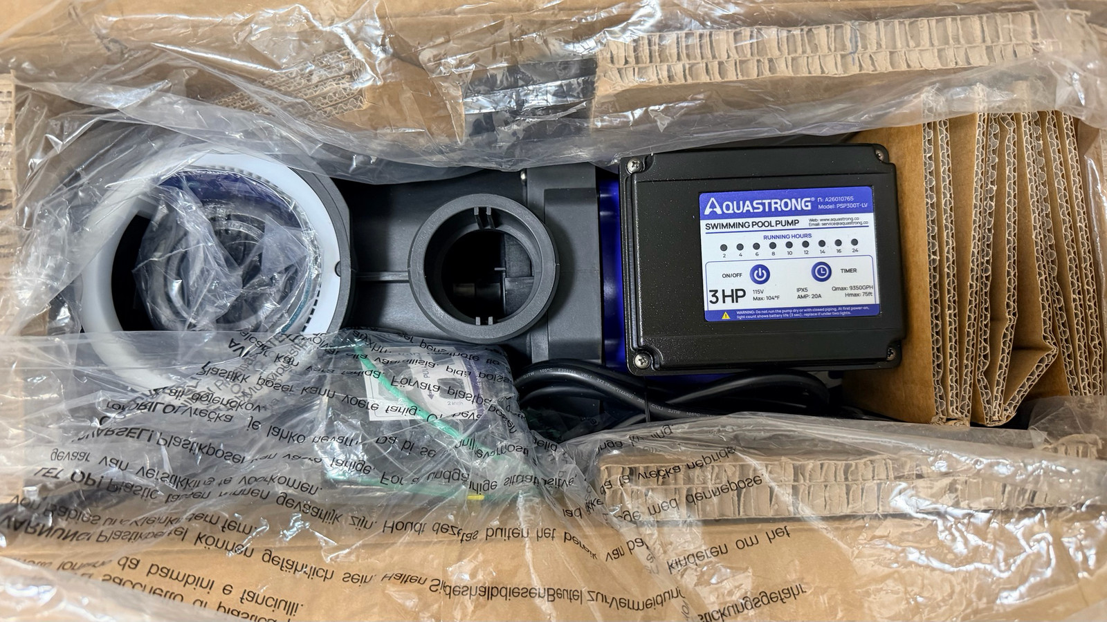 3HP In/Above Ground Pool Pump 115V with Timer, 9350GPH High Flow and Filter
