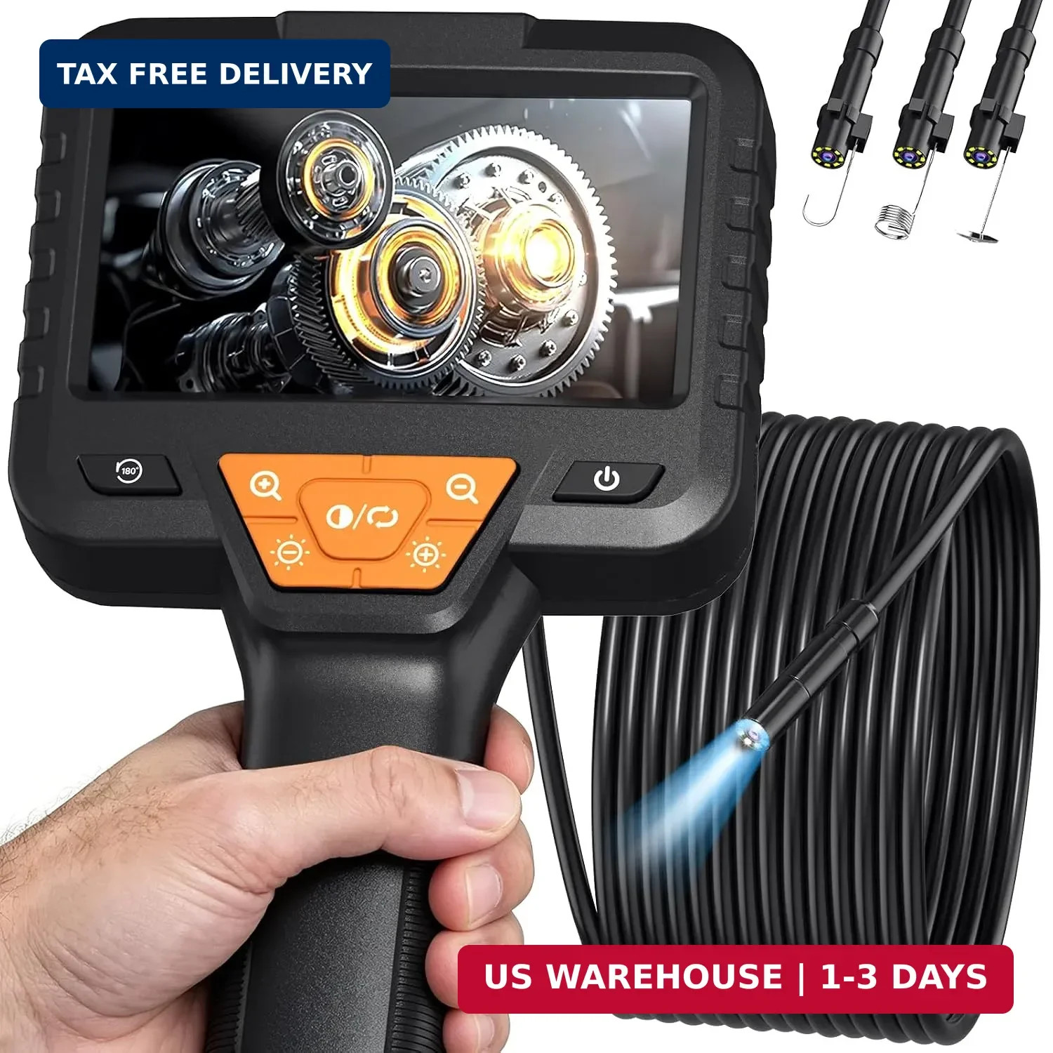 32.8FT Endoscope Camera with Light -IP67 Waterproof Borescope Inspection Camera