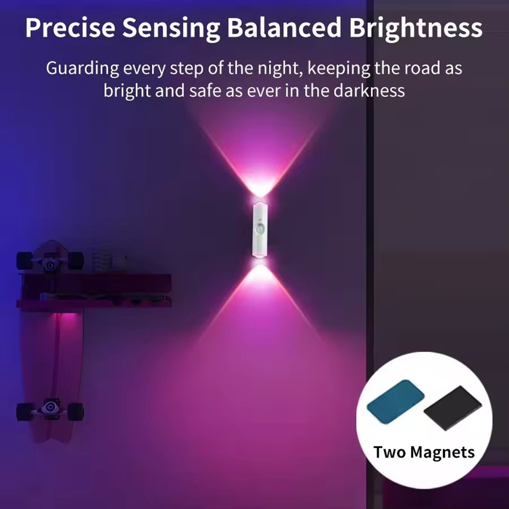 4-Pack Motion Sensor LED Night Light, Rechargeable Magnetic Wall Lamp, 7 Colors