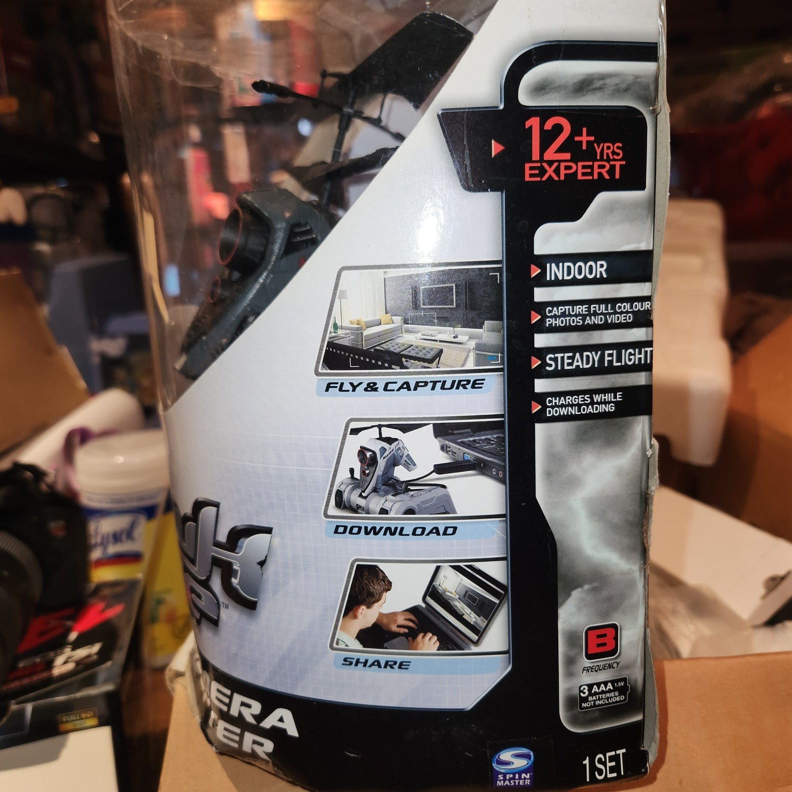 SPIN MASTER - Air Hogs - Hawk Eye - dark Gray - VIDEO CAMERA HELICOPTER NEW